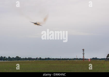 28. Juni 2015 Southend Airport UK, Avro Vulcan XH558: Avro Vulcan XH558, die letzten verbliebenen Vulcan, fliegen über Southend Airport fliegen Stockfoto