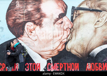 East Side Gallery in Berlin, Deutschland. Stockfoto