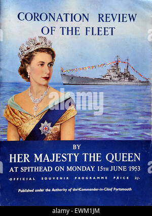 Krönung Naval Fleet Review Programm an Spithead in der Nähe von Portsmouth für Königin Elizabeth II aus dem Jahr 1953. Großbritannien. Stockfoto