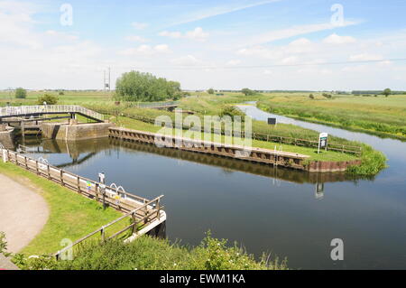 Bardney Schloss am Fluss Witham, Lincolnshire. Stockfoto