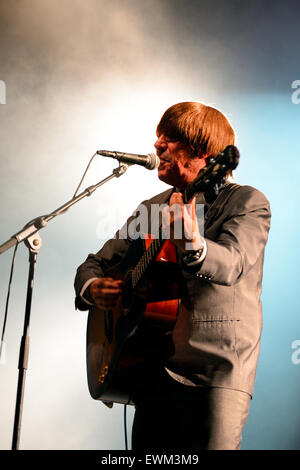 BARCELONA - 24 JUL: Abbey Road (Band Hommage an die Beatles) führt auf Golden Revival Festival. Stockfoto