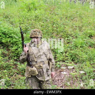 Severn Valley Steam Railway 1940 Wochenende mock ww2 Schlachten, Dampfeisenbahn, Ausstellungen, Unterhaltung, herrliche Landschaft Stockfoto