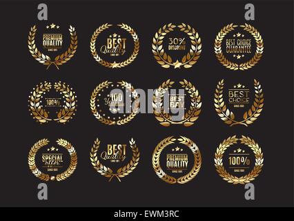 Premium-Qualität Lorbeer Kranz Kollektion Stock Vektor