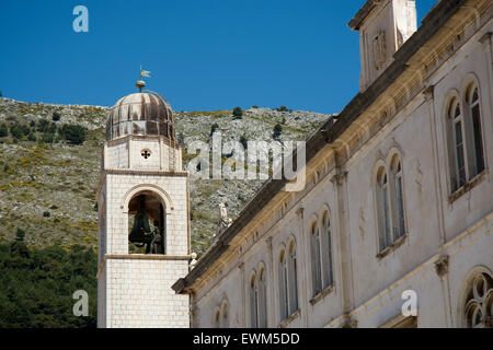 15. Jahrhundert Uhrturm, Luza square Altstadt Dubrovnik, Kroatien Stockfoto