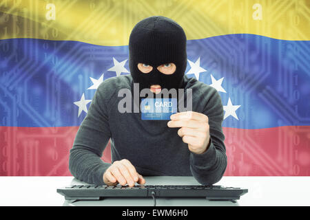 Cybercrime-Konzept mit Flagge auf Hintergrund - Venezuela Stockfoto