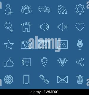 Chat-Zeile Symbole auf blauem Hintergrund, Lager Vektor Stock Vektor