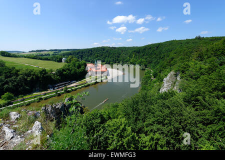 Weltenburg Abbey durch die Donau, Kelheim, untere Bayern, Bayern, Deutschland Stockfoto