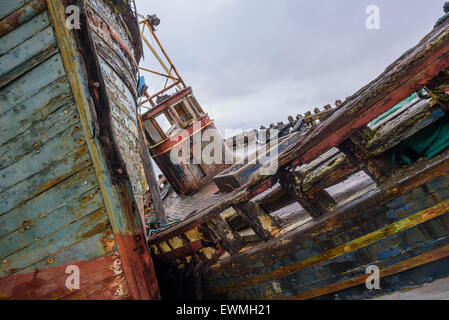 Wracks der Fischerboote, in der Nähe von Salen, Isle of Mull, Hebriden, Argyll and Bute, Scotland Stockfoto