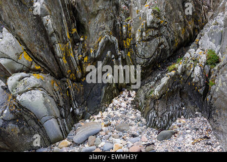 Felsformation, Uisken Strand, in der Nähe von Bunessan, Isle of Mull, Hebriden, Argyll and Bute, Scotland Stockfoto