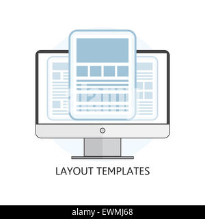 Isolierte flache Design Layout Vorlagen-Symbol Stockfoto