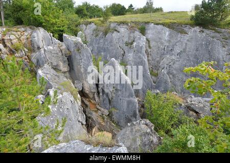 Die Fondry des Chiens (Gruben der Hunde) seltsame geologische Ort mit engen Verbindungen zur Karst Entwicklung Belgien Stockfoto