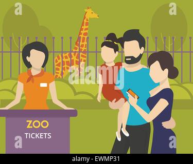 Buchung von Tickets für den zoo Stock Vektor