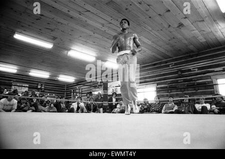 Muhammad Ali-Ausbildung in seinem Lager in Deer Lake Pennsylvania 22. Januar 1974 Stockfoto