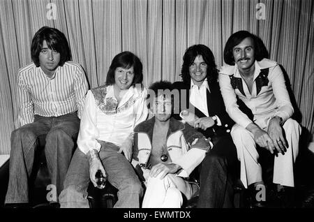 Britische Popgruppe The Hollies. 1. März 1976. Stockfoto