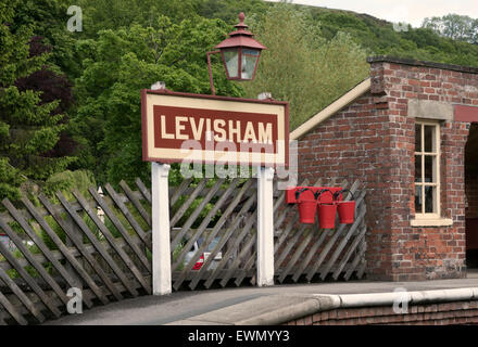 Levisham Bahnhof. North York Moors Railway. Stockfoto