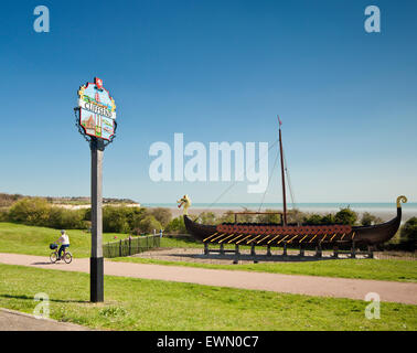 Cliffsend-Wikinger-Schiff der Hugin. Stockfoto