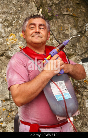 Mein Name ist Wein, James Wine. Schlacht von Weinfest. Haro. La Rioja. Spanien Stockfoto