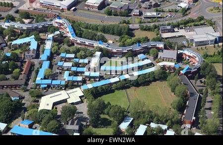 Luftaufnahme von Sozialwohnungen an Byker, Newcastle Upon Tyne, Großbritannien Stockfoto