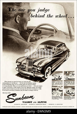 1950er Jahre Werbung ca. 1954 Magazin Anzeige für Sunbeam Talbot Limited von Coventry England Stockfoto