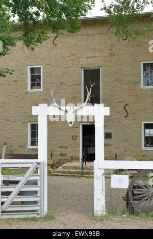 Alten aztekischen Mühlenmuseum Cimarron, Colfax County, New Mexico, USA Stockfoto