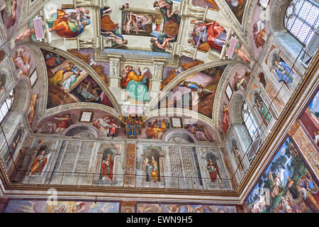 Die Sixtinische Kapelle ist eine Kapelle im Apostolischen Palast, die offizielle Residenz des Papstes im Vatikan Stockfoto