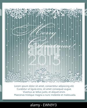 Weihnachten Silber Hintergrund mit Schneeflocken und Kopie-Raum. Vektor-eps10. Stock Vektor
