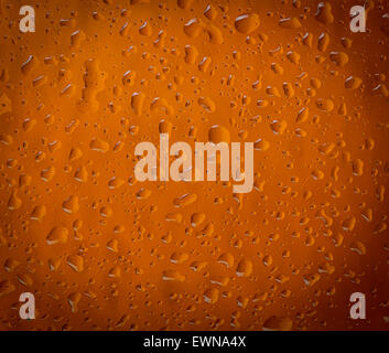 Textur Wassertropfen auf die Flasche Bier. Bier-Hintergrund Stockfoto