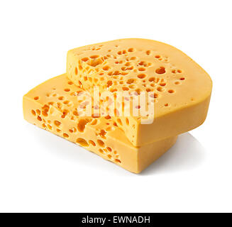 Käse auf einem weißen Hintergrund isoliert Stockfoto