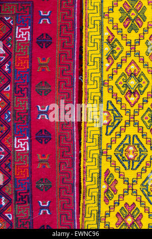 Handgewebte Textilien, Bumthang, Bhutan Stockfoto