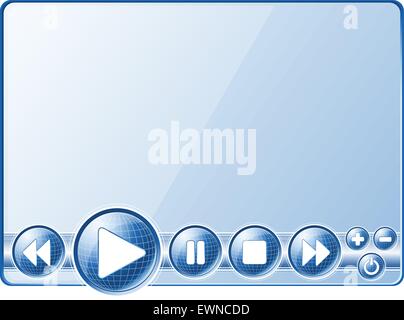 Multimedia-Player-Steuerelemente (Tasten). EPS10 Stock Vektor