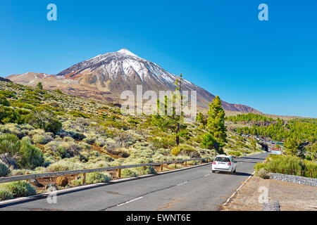 Teneriffa - die Straße TF-24, Teide-Nationalpark, Kanarische Inseln, Spanien Stockfoto