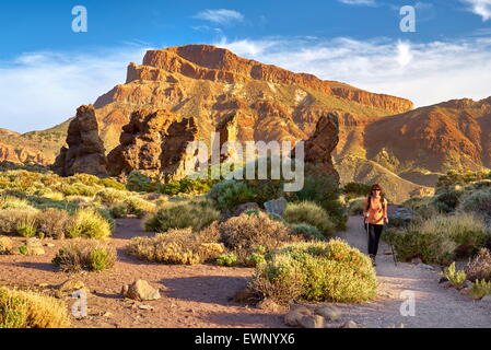 Nordic-walking in Teneriffa, Kanarische Inseln, Spanien Stockfoto