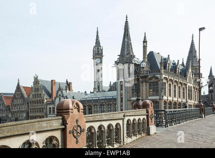 St.-Michaels Brücke, Gent, Belgien Stockfoto