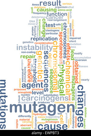 Hintergrund-Konzept Wordcloud Illustration von mutagen Stockfoto