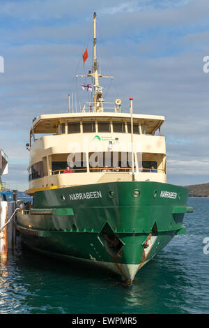 Manly, Australien-Juni 5. 2015: Manly Fähre, Narrabeen am Manly Wharf. Täglich nutzen Tausende von Pendlern die Fähre. Stockfoto