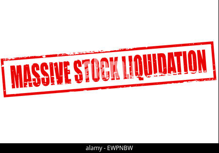 Stempel mit Text assive Lager Liquidation in Abbildung Stockfoto