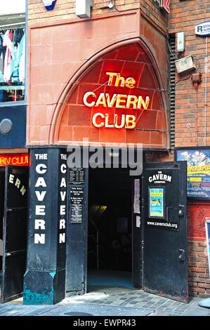 Eintritt in den Cavern Club auf 10 Mathew Street, Cavern Quarter, Liverpool, Merseyside, England, UK, Westeuropa. Stockfoto