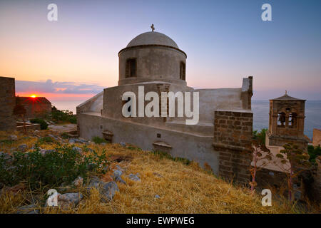 Monemvasia Dorf in Peloponnes, Griechenland. Stockfoto