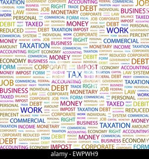 STEUER. Konzept-Darstellung. Grafik-Tag-Sammlung. WordCloud Collage. Stock Vektor
