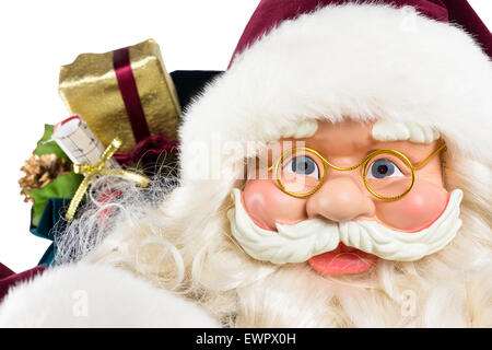 Porträt von Santa Claus Modellfläche und Geschenke zu Weihnachten zu feiern Stockfoto