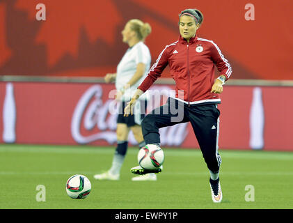 Montreal, Kanada. 30. Juni 2015. Deutschlands Dzsenifer Marozsan in Aktion während einer Trainingseinheit bei der FIFA Frauen WM am Stade de Olympique in Montreal, Kanada, 30. Juni 2015. Foto: Carmen Jaspersen/Dpa/Alamy Live News Stockfoto