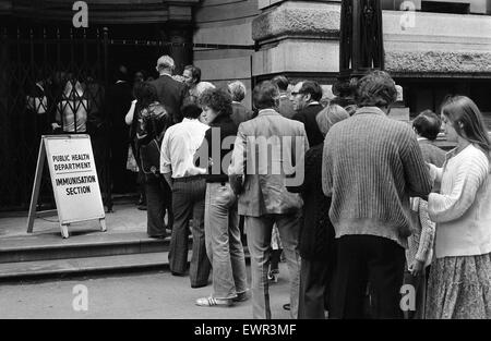 Pocken Ausbruch Birmingham 1978. Janet Parker wurde ein britischer medizinischer Fotograf die letzte Person, die an Pocken sterben. Sie war versehentlich zu einer Belastung ausgesetzt, die in einem Forschungslabor auf dem Boden unten an der University of Birmingham gewachsen war Stockfoto