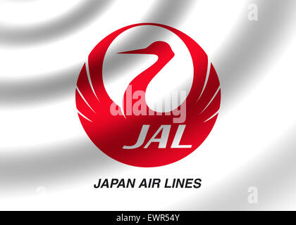 Japan Airlines Logo Symbol Flagge Symbol Emblem Zeichen Stockfoto