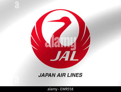 Japan Airlines Logo Symbol Flagge Symbol Emblem Zeichen Stockfoto