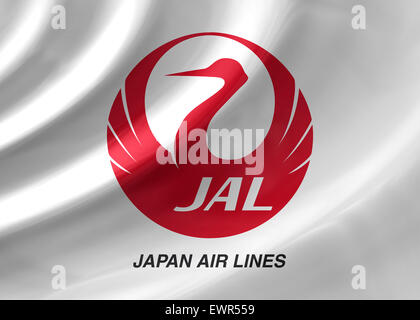 Japan Airlines Logo Symbol Flagge Symbol Emblem Zeichen Stockfoto