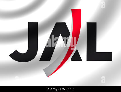 Japan Airlines Logo Symbol Flagge Symbol Emblem Zeichen Stockfoto