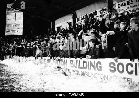 Darlington 2-1 Middlesbrough FA Pokalspiel im Feethams statt. 8. Januar 1985. Stockfoto