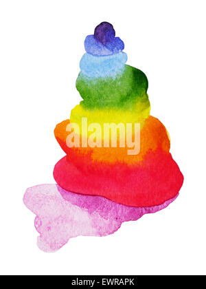 Chakra Stein, abstrakte Zen Konzept, Aquarell Malerei Illustration design Stockfoto