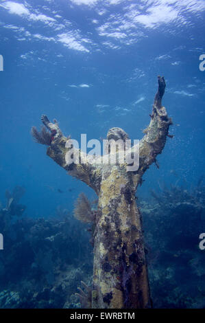 Unterwasserstatue Christi des Abgrunds, Key Largo, Florida Stockfoto