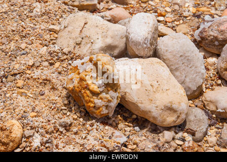 Salzformationen im Toten Meer in Israel. Stockfoto